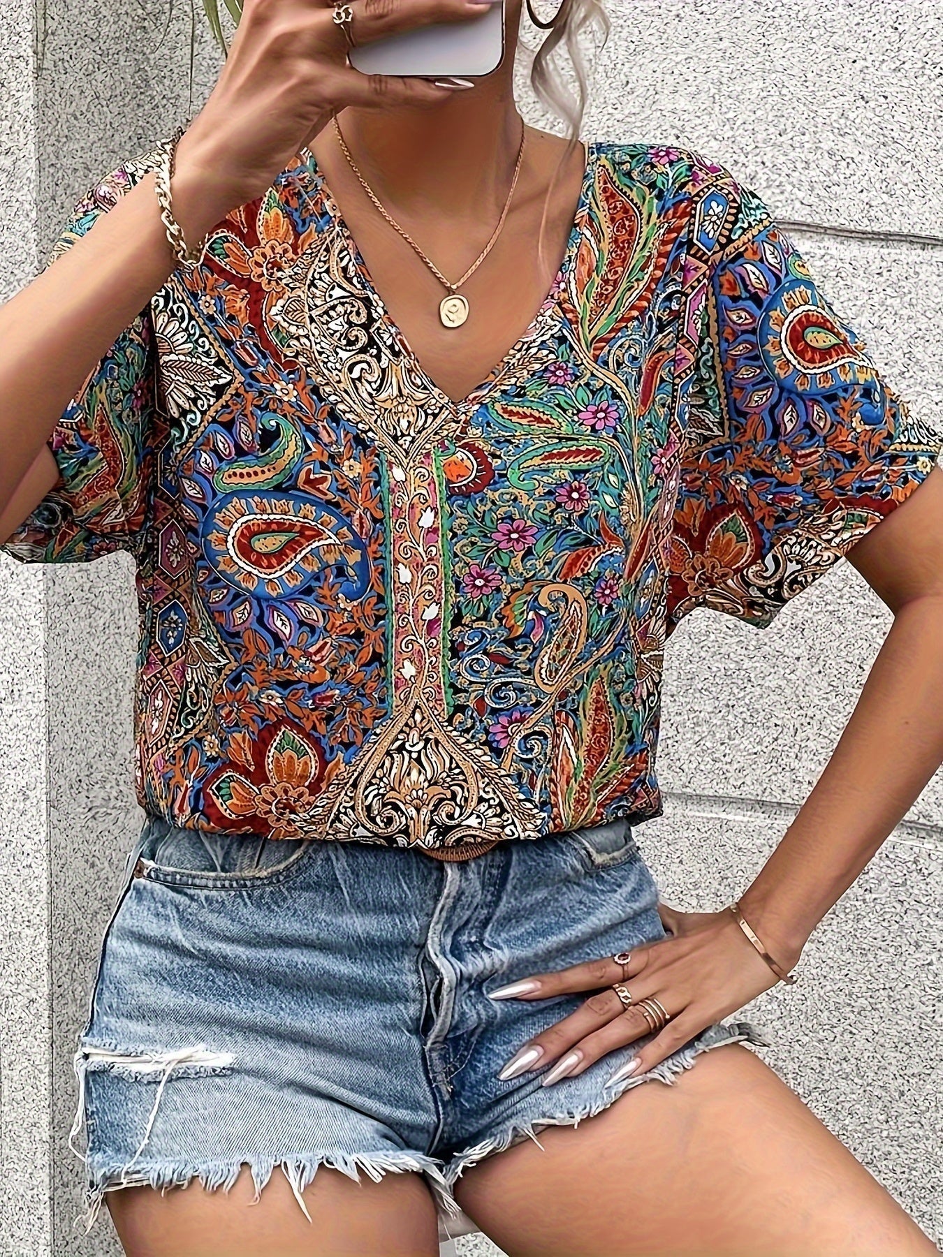 Sara | Månbelyst V-ringad Blus