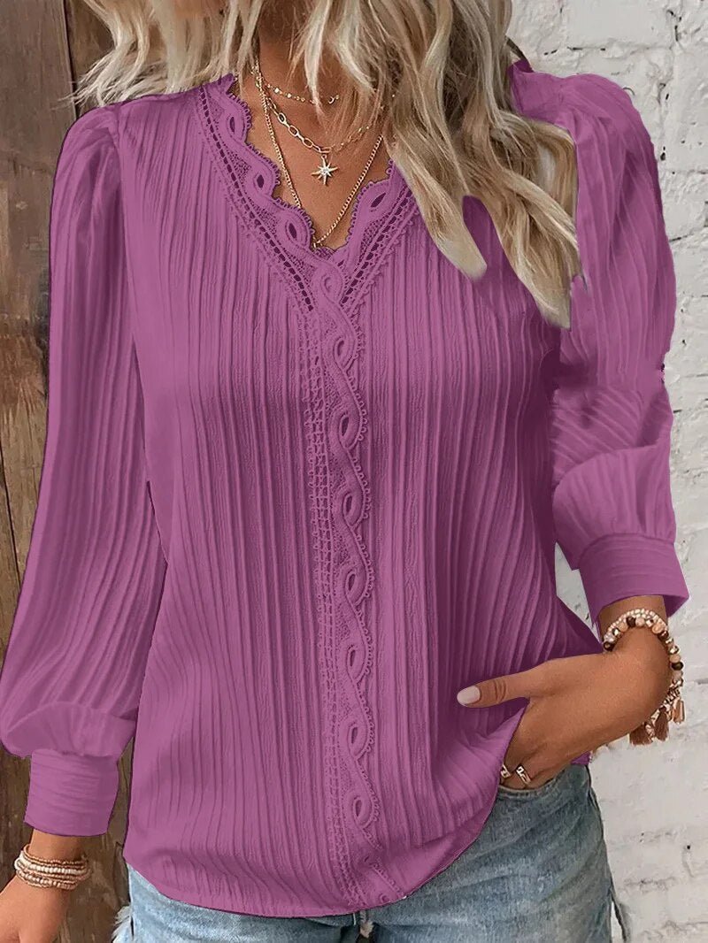 Lydia | Blus med Spetsdetaljer