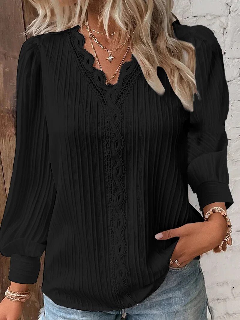 Lydia | Blus med Spetsdetaljer