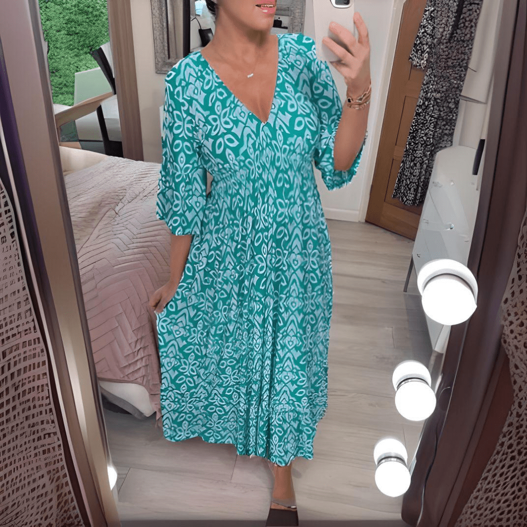 Amara | Boho Chic Tryckt Klänning