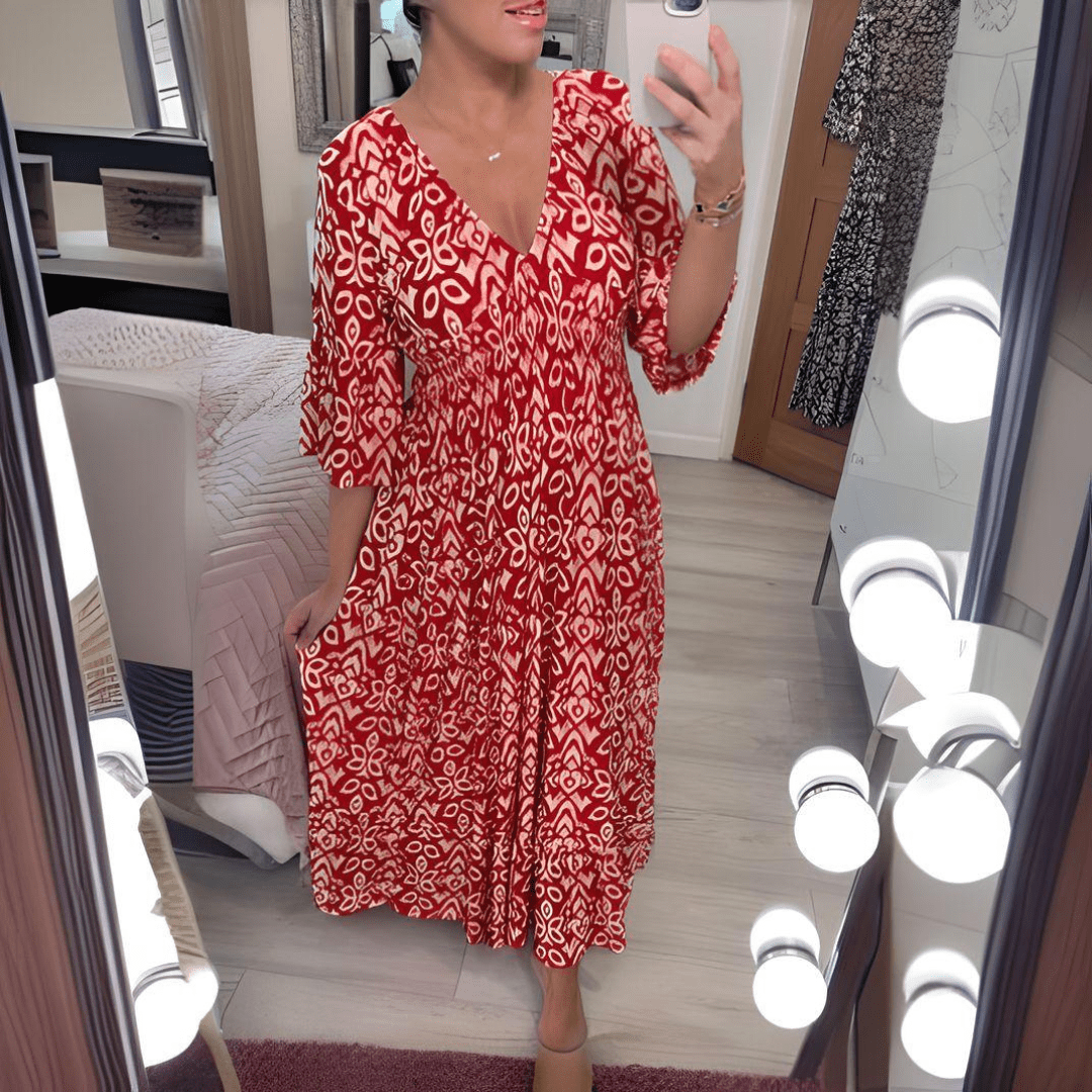 Amara | Boho Chic Tryckt Klänning