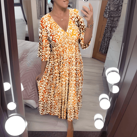 Amara | Boho Chic Tryckt Klänning