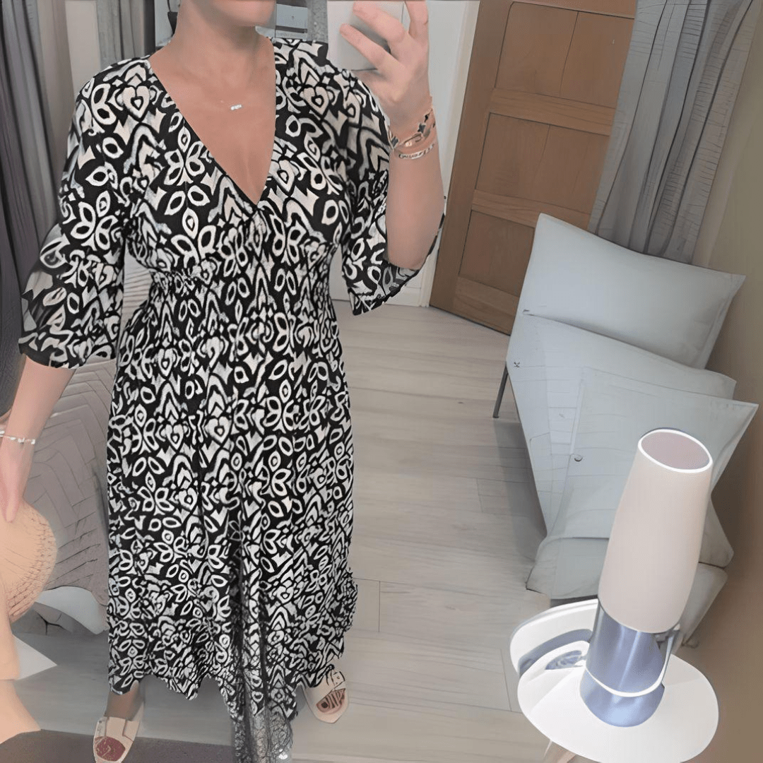 Amara | Boho Chic Tryckt Klänning