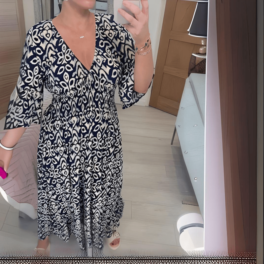 Amara | Boho Chic Tryckt Klänning