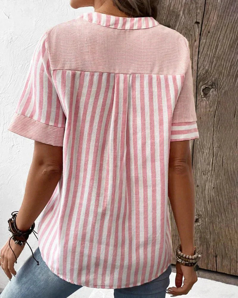 Lila | Mjuk Randig Blus