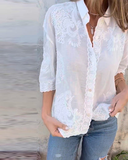 Talia | Klassisk Knappad Blus