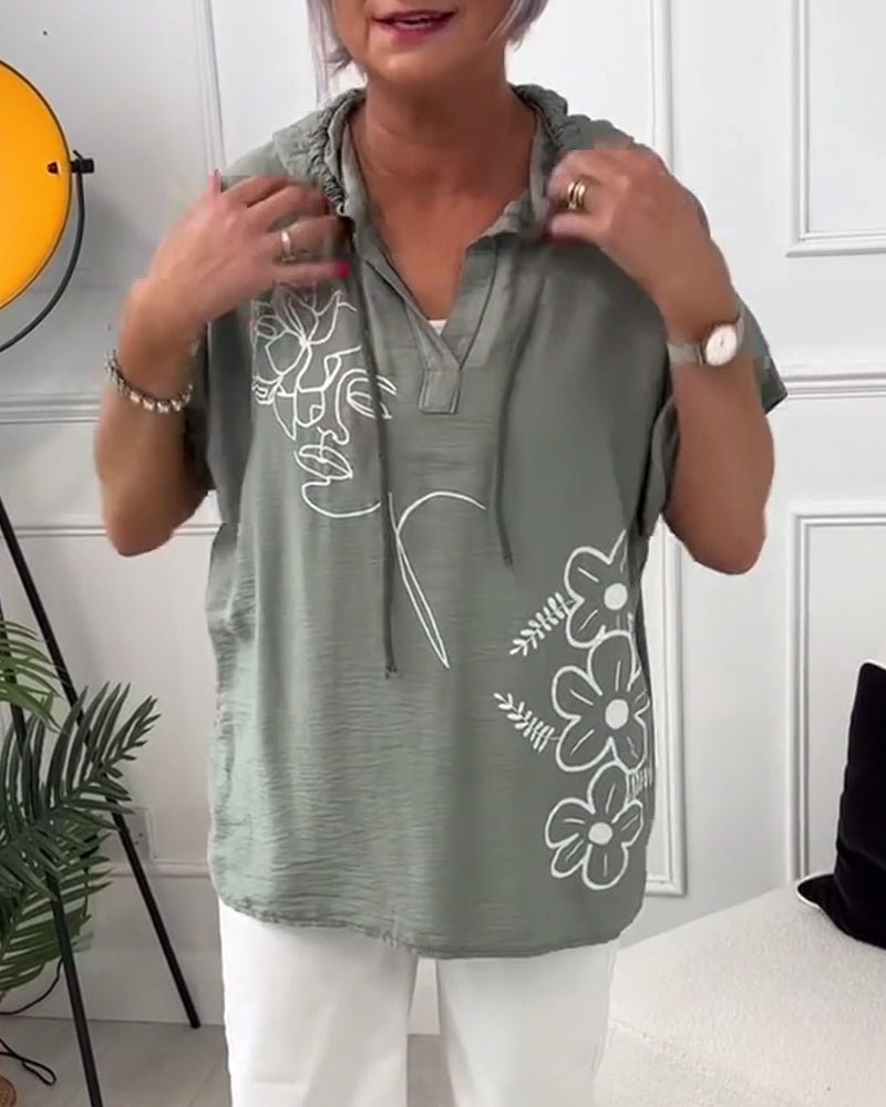 Lory | Blommig Huva Blus
