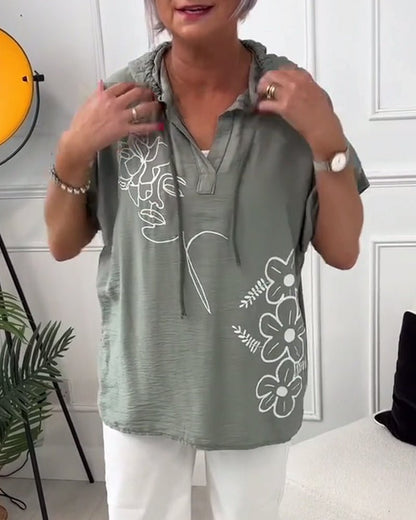 Lory | Blommig Huva Blus