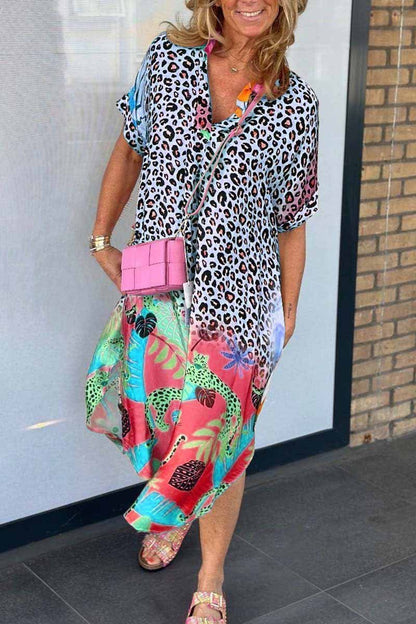 Zella | Avslappnad Leopardmönstrad Klänning