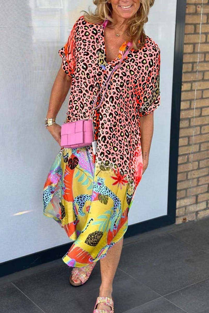 Zella | Avslappnad Leopardmönstrad Klänning