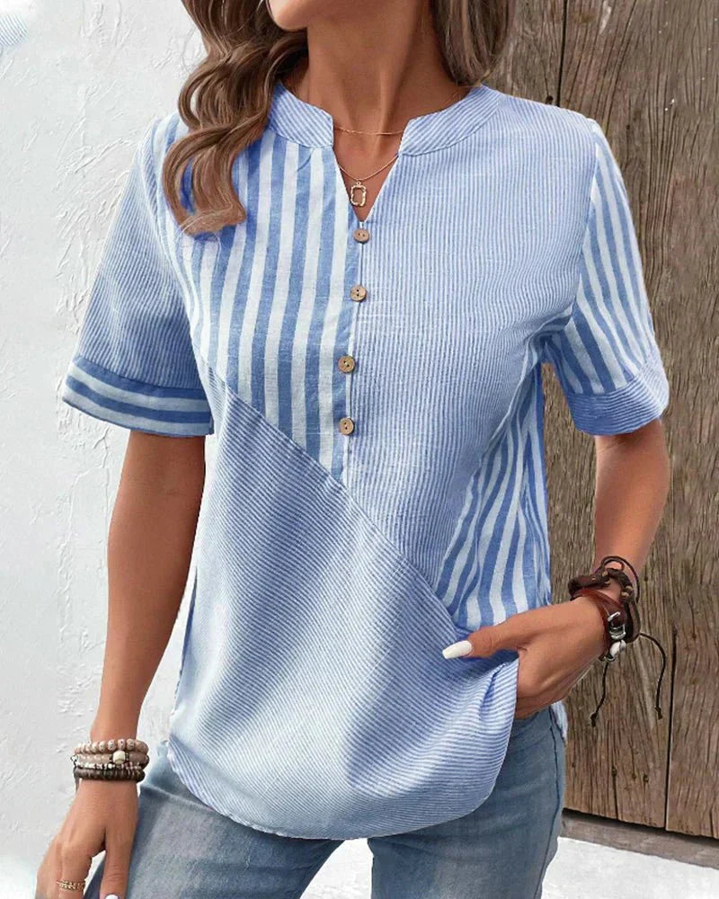 Lila | Mjuk Randig Blus