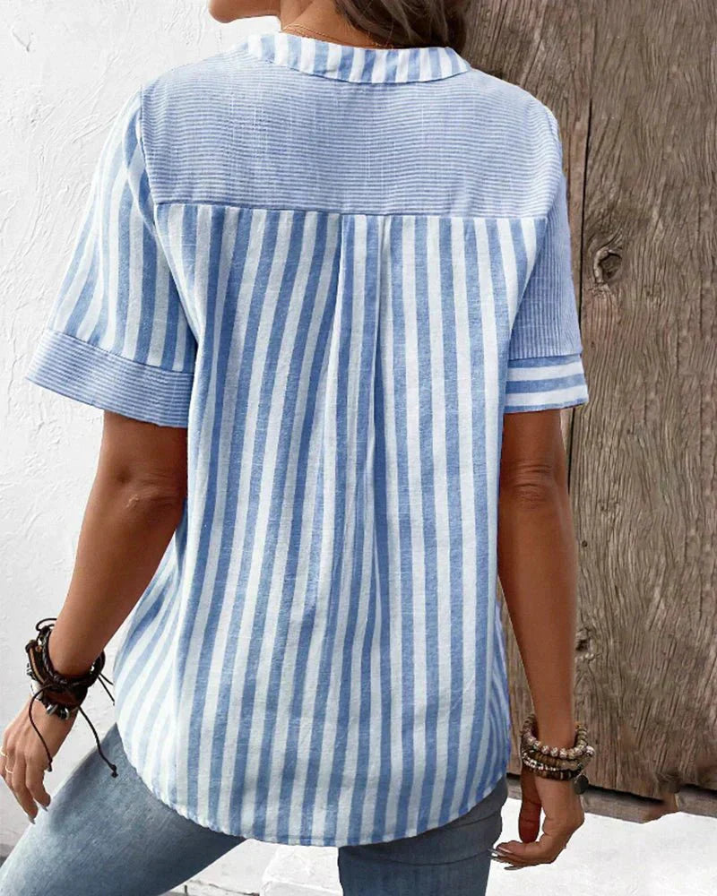 Lila | Mjuk Randig Blus