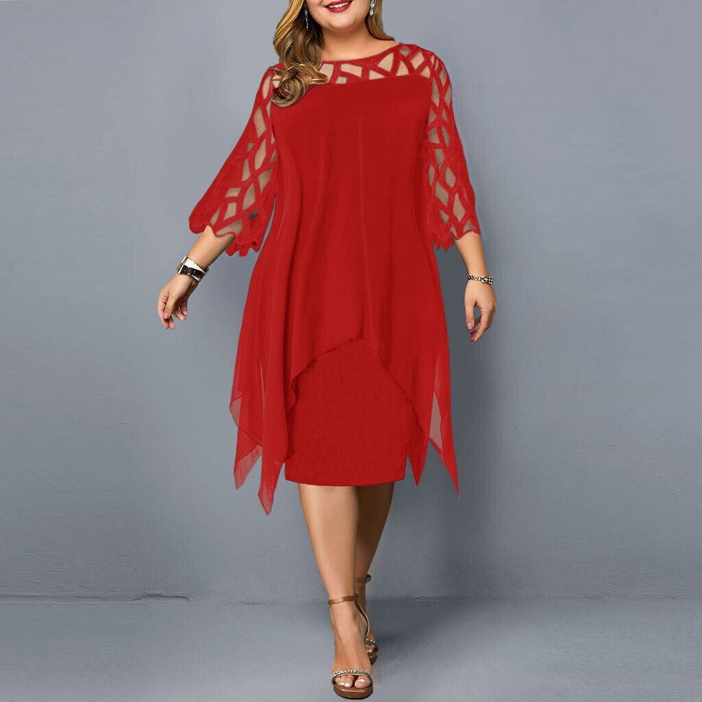 Kaycie | Chic Curvy Midi Klänning