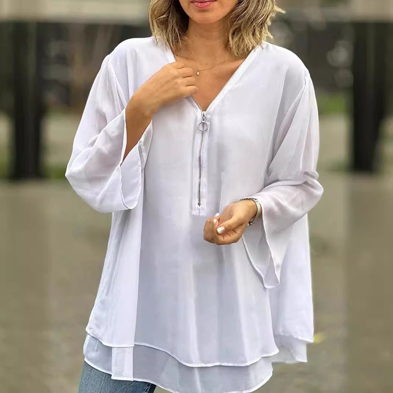 Lorelai | Chiffon Dragkedja Blus