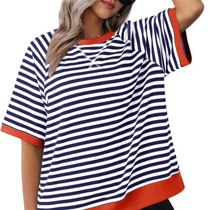 Tessa | Avslappnad Randig T-shirt