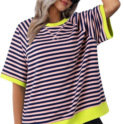 Tessa | Avslappnad Randig T-shirt